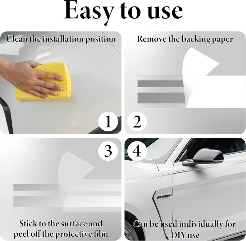 ecocstm Car Pinstriping Tape, Car Vinyl Tape Stripe Decal, Auto Striping Tape Emblems Trim,Car Body Side Stripe, Universal Car Decoration Accessories for Auto Home Door Instrument 2 Rolls×32 Ft (silver) - Image 4